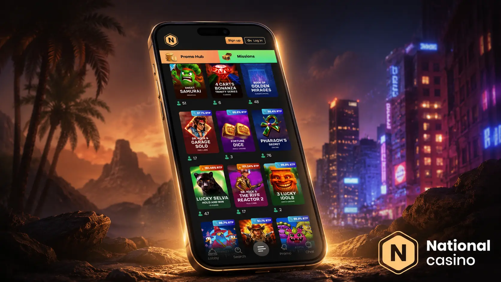 Selecția de jocuri National Casino